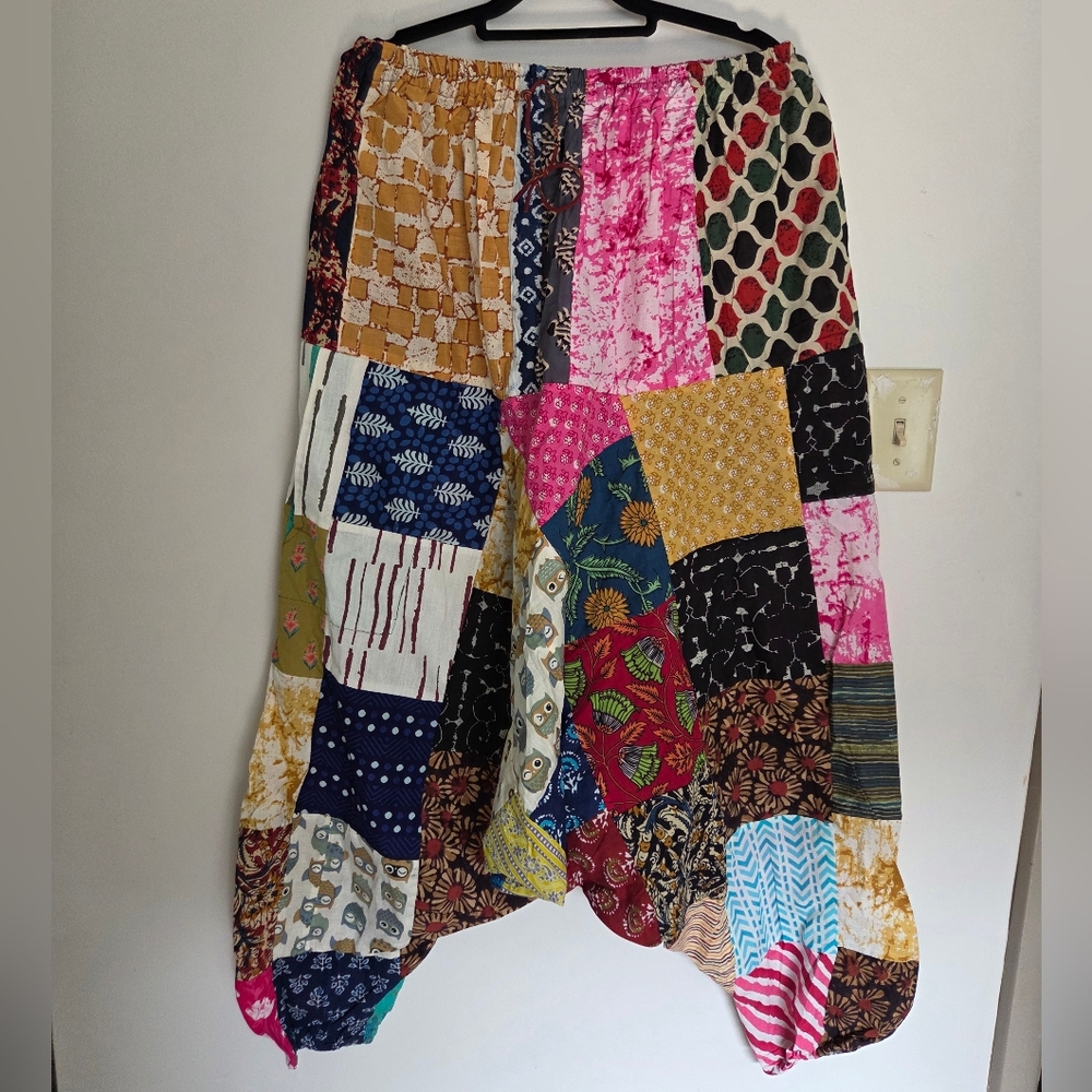 Patchwork Harem Baggy Balloon Pant OS New